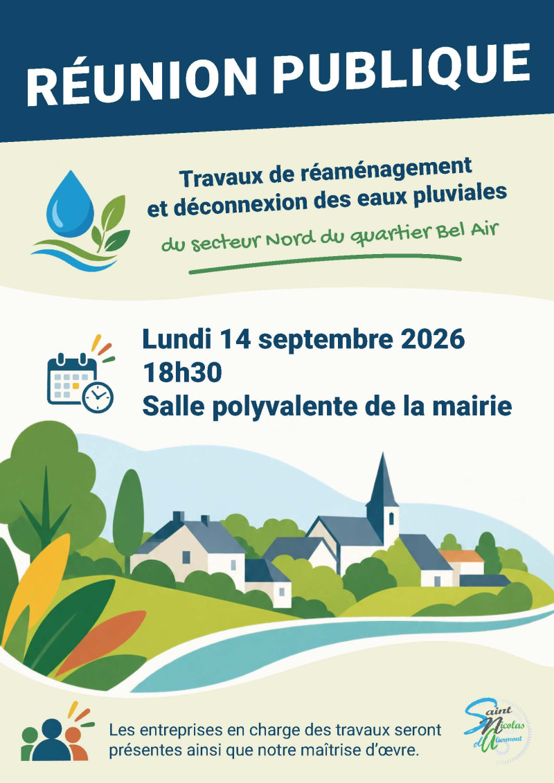 Travaux de réaménagement et de déconnexion des eaux pluviales dans le quartier du Bel Air
