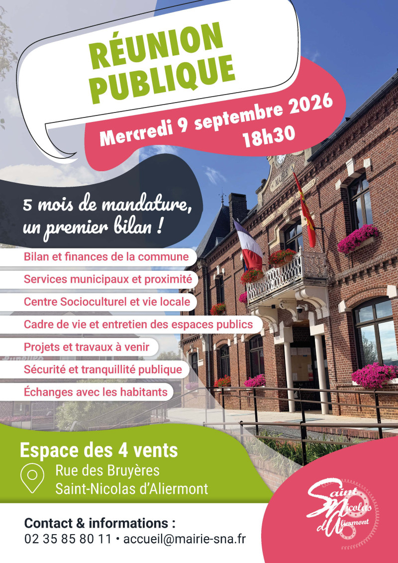 Réunion publique : 5 mois de mandature, un premier bilan !
